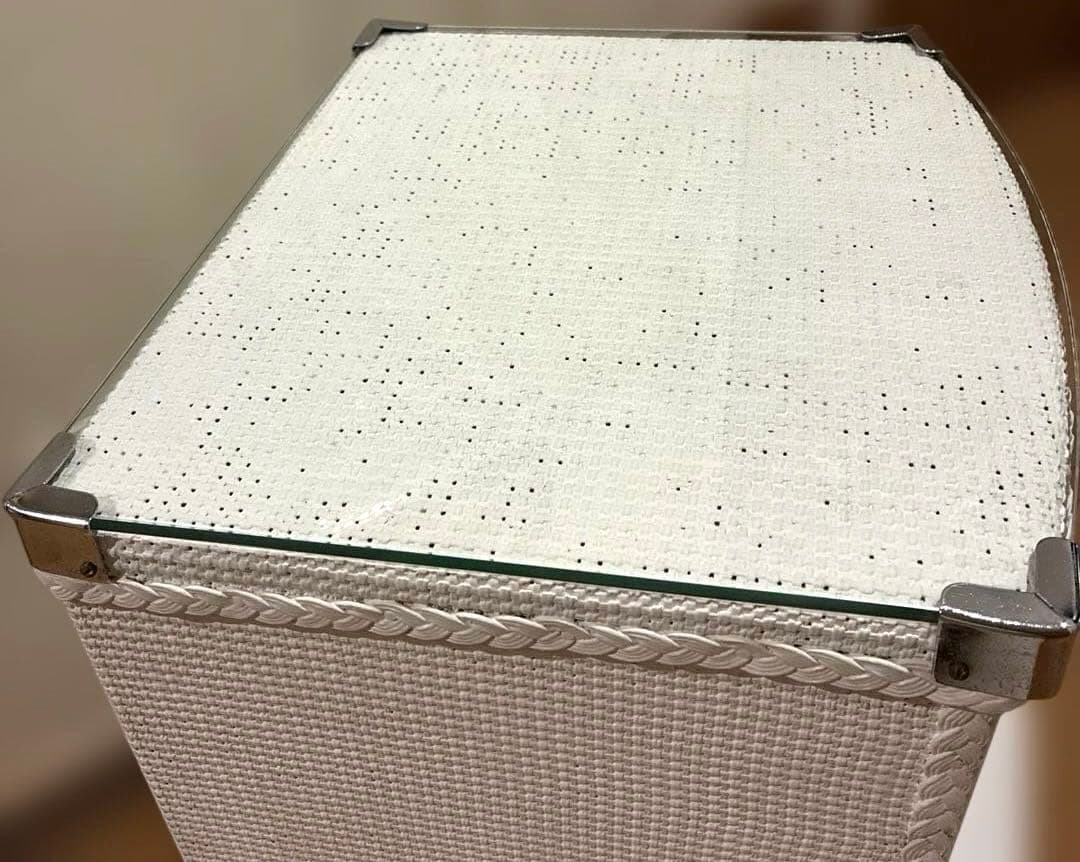 アンティーク家具 ロイドルーム風？　ベッドサイド　キャビネット　ガラストップ