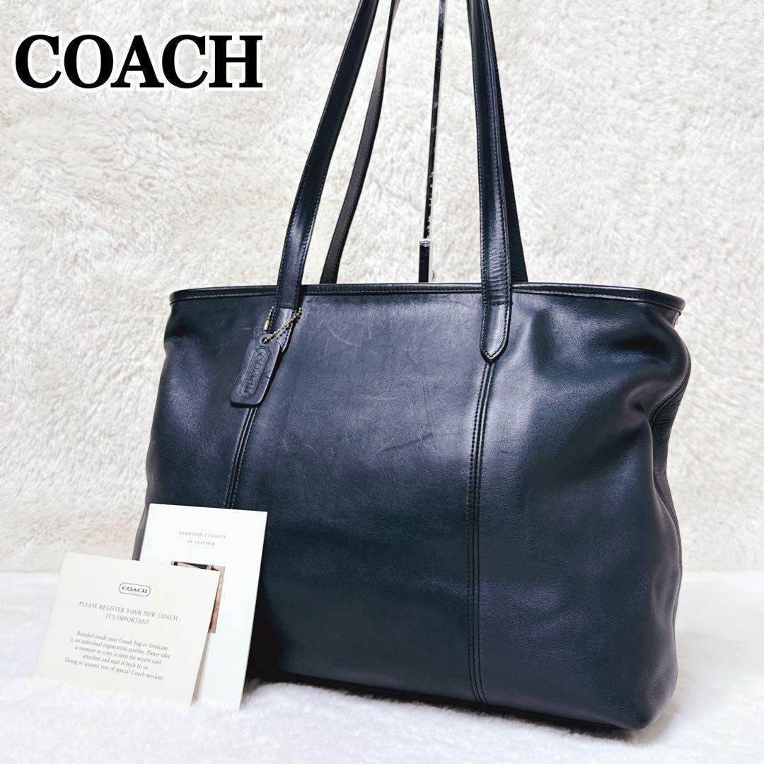 バッグ COACH Old Coach Black 90s Tote Bag rare