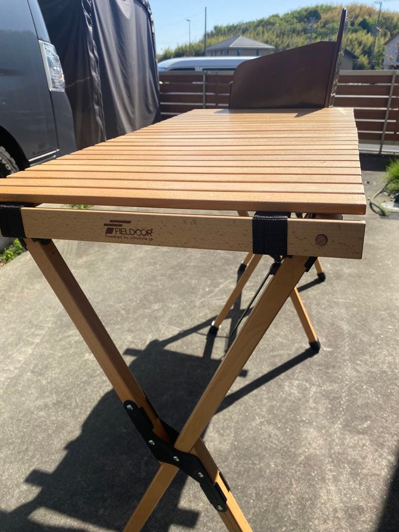 FIELDOOR 木製折りたたみアウトドアテーブル