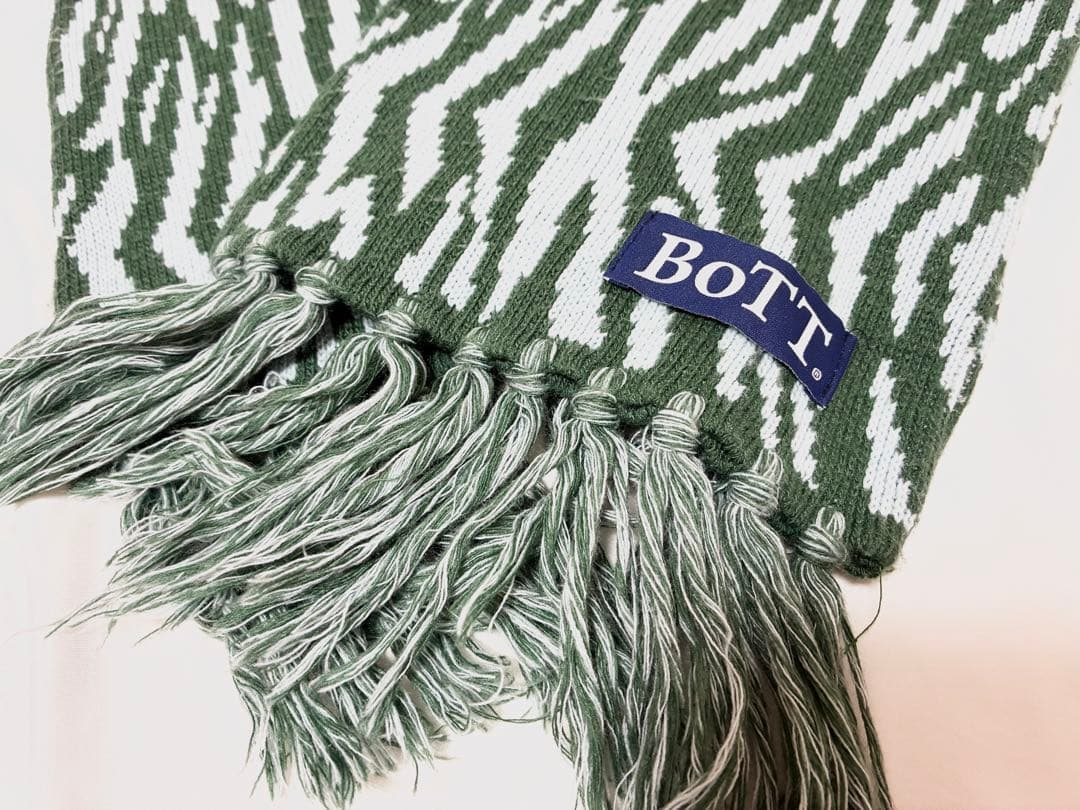 BoTTボットフードマフラーZebra Hood Scarf greenグリーン