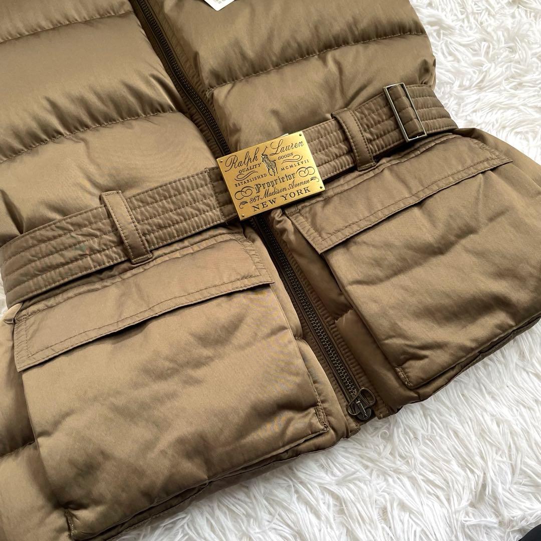新品 未使用 RALPH ラルフローレン ダウンベスト ベルト ブラウン 9 M