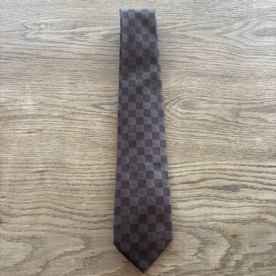 フ*ル様 Louis Vuitton ブラウン チェック柄 ネクタイ