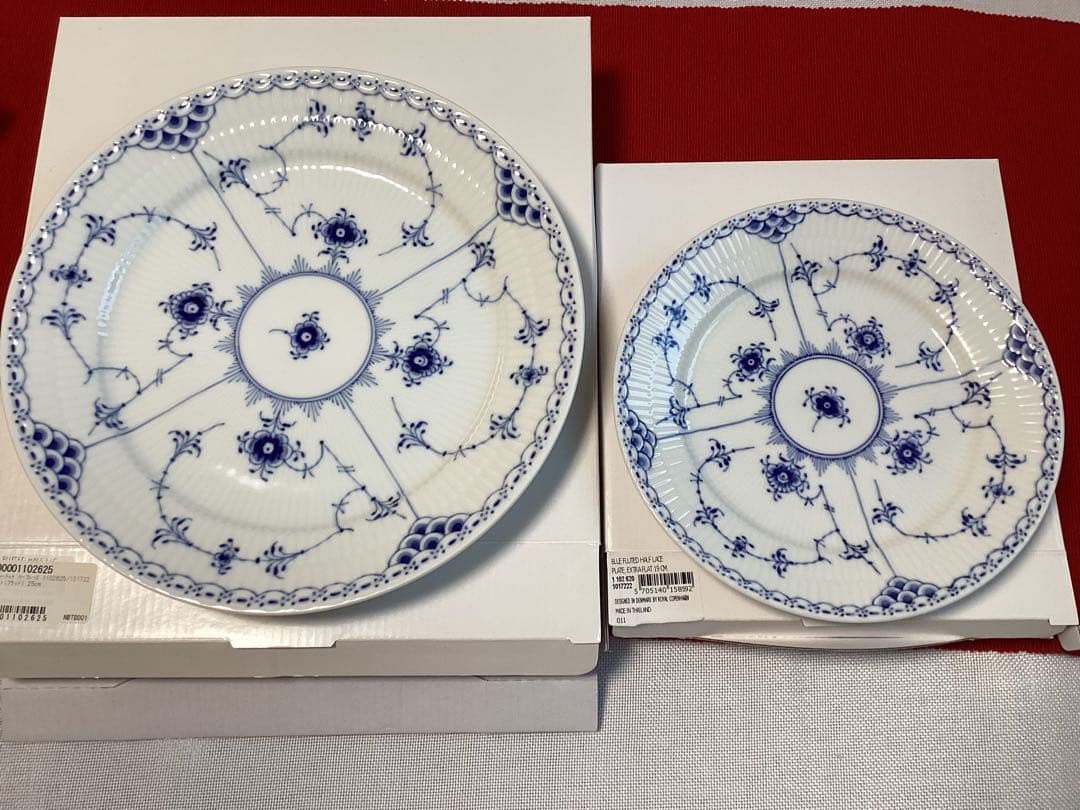 人気ロイヤルコペンハーゲン ブルーフルーテッドハーフレース プレート 19cm