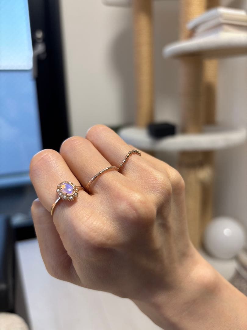 【ete】オパール　アンティーク調デザインリング