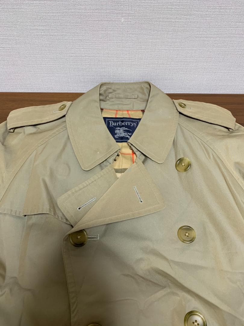 [90s burberrys] C100 裏地チェック コットントレンチコート