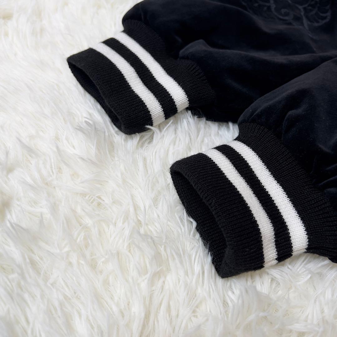 未使用 3L hoshihime 星姫 別珍 ベロアスカジャン 双龍 ブラック