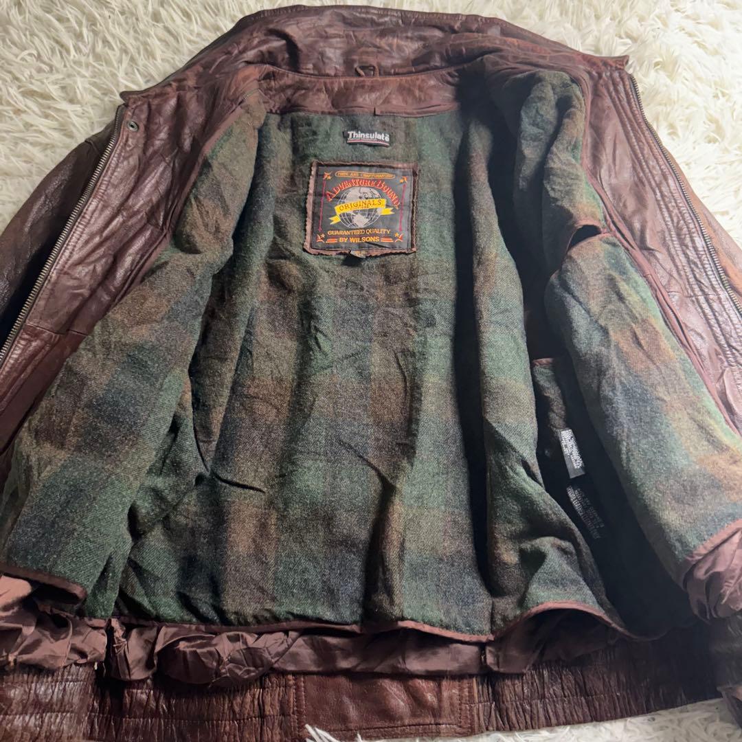 90s Wilsons レザージャケット 茶 シンサレート L〜XL フライト系