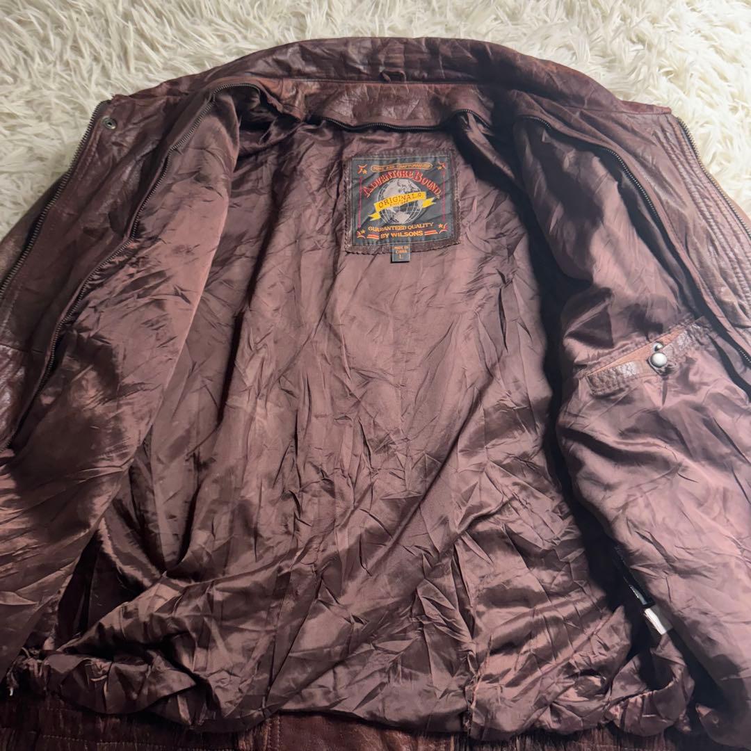 90s Wilsons レザージャケット 茶 シンサレート L〜XL フライト系