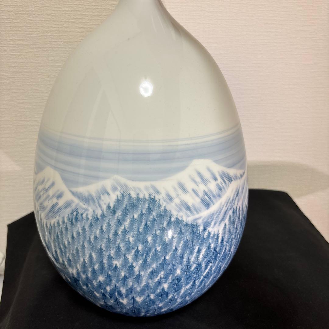 藤井朱明 壺 飾り壺 花器 日展人気作家 花瓶 有田焼 高さ38.5cm