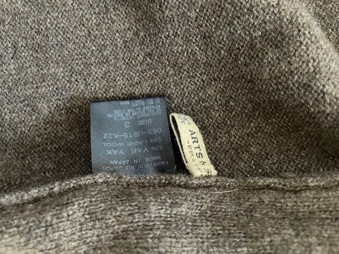 トップス ARTS&SCIENCE knit robe yak wool brown