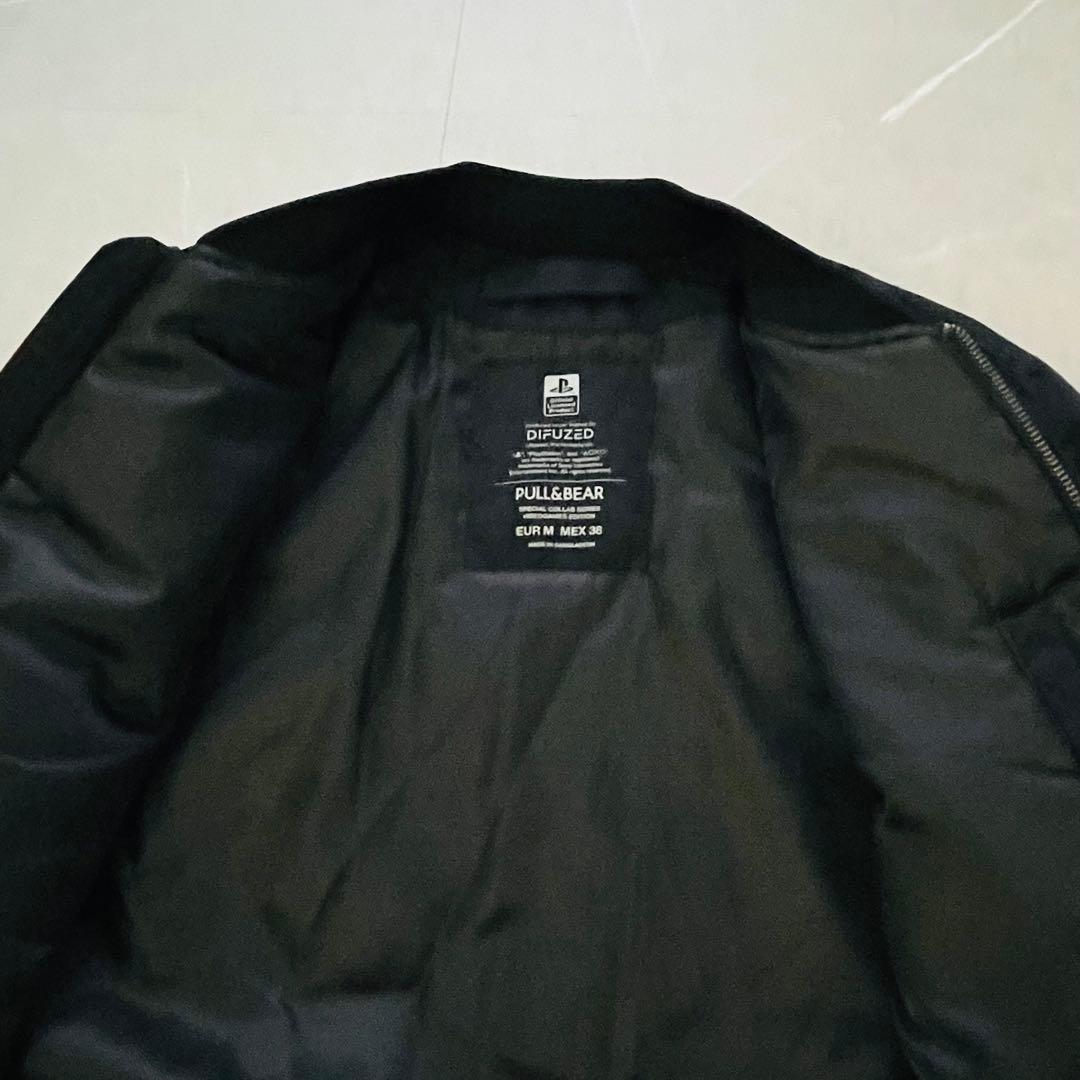 PULL&BEAR プレイステーション　胸元刺繍　 MA-1 ブラック　M