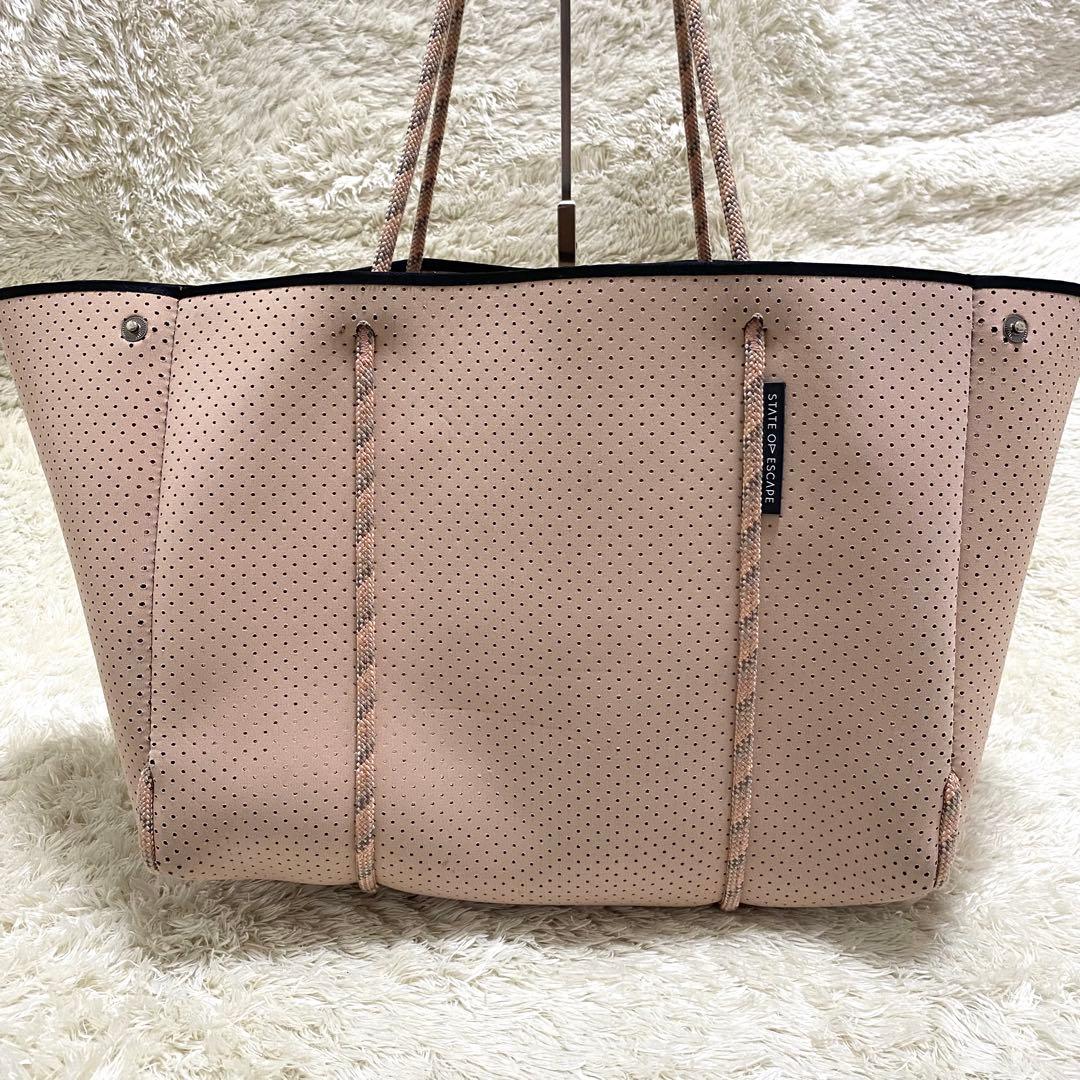 ステイトオブエスケープ トートバッグ 大容量 ポーチ　ブラッシュ ピンク　保存袋