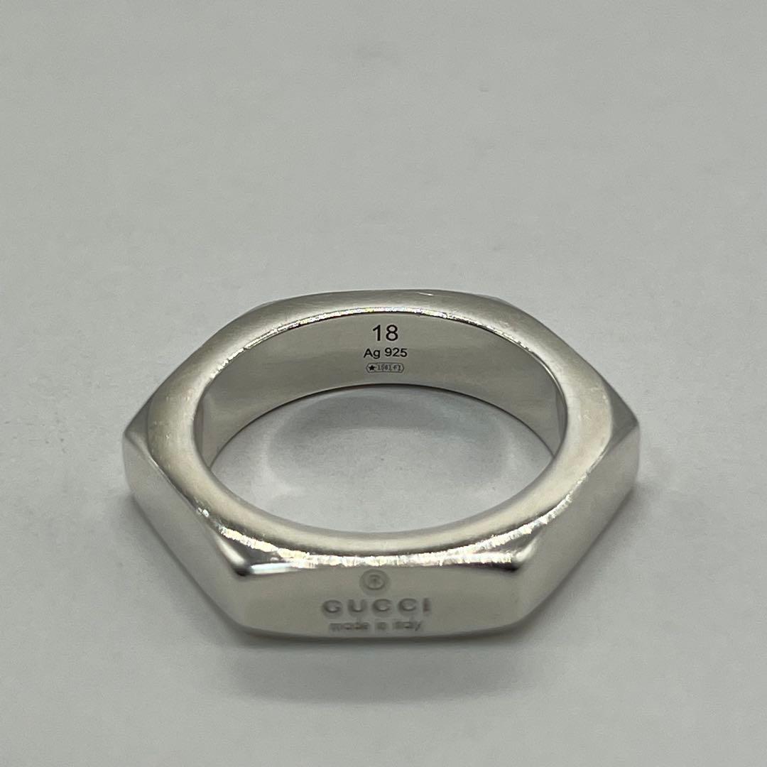 グッチ GUCCI ロゴ ヘキサゴン リング 表記サイズ18 Ag925