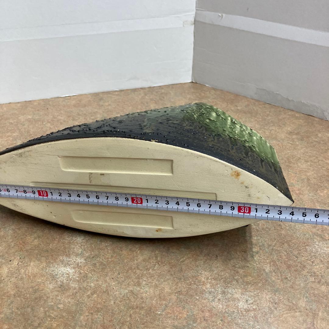 信楽焼手造り花器黒ビードロ波目