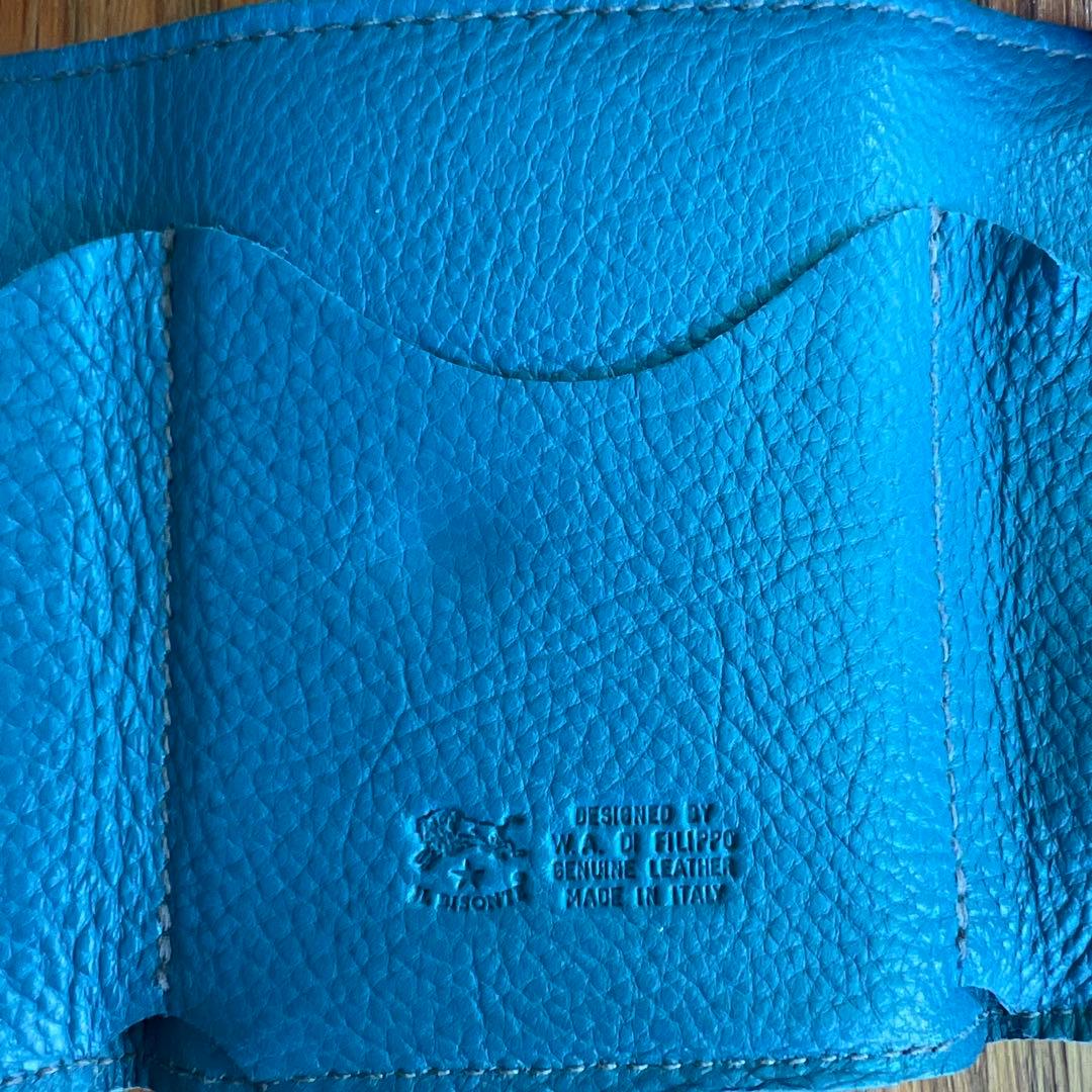 イルビゾンテ　トリフォルドウォレット　三つ折り財布 ティールブルー