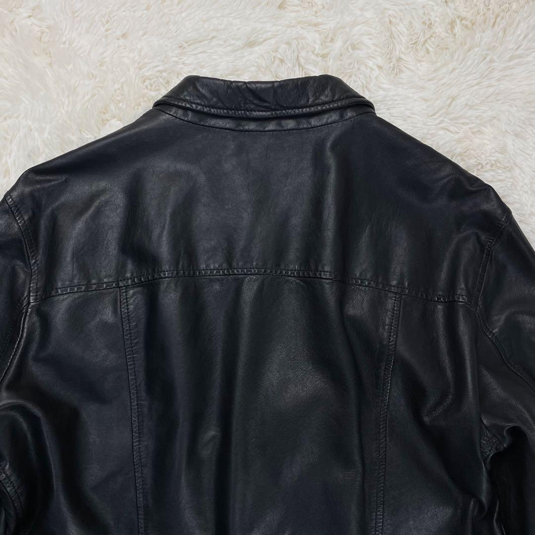 希少✨大きいサイズ ドルチェ&ガッバーナ レザージャケット ラムスキン 黒