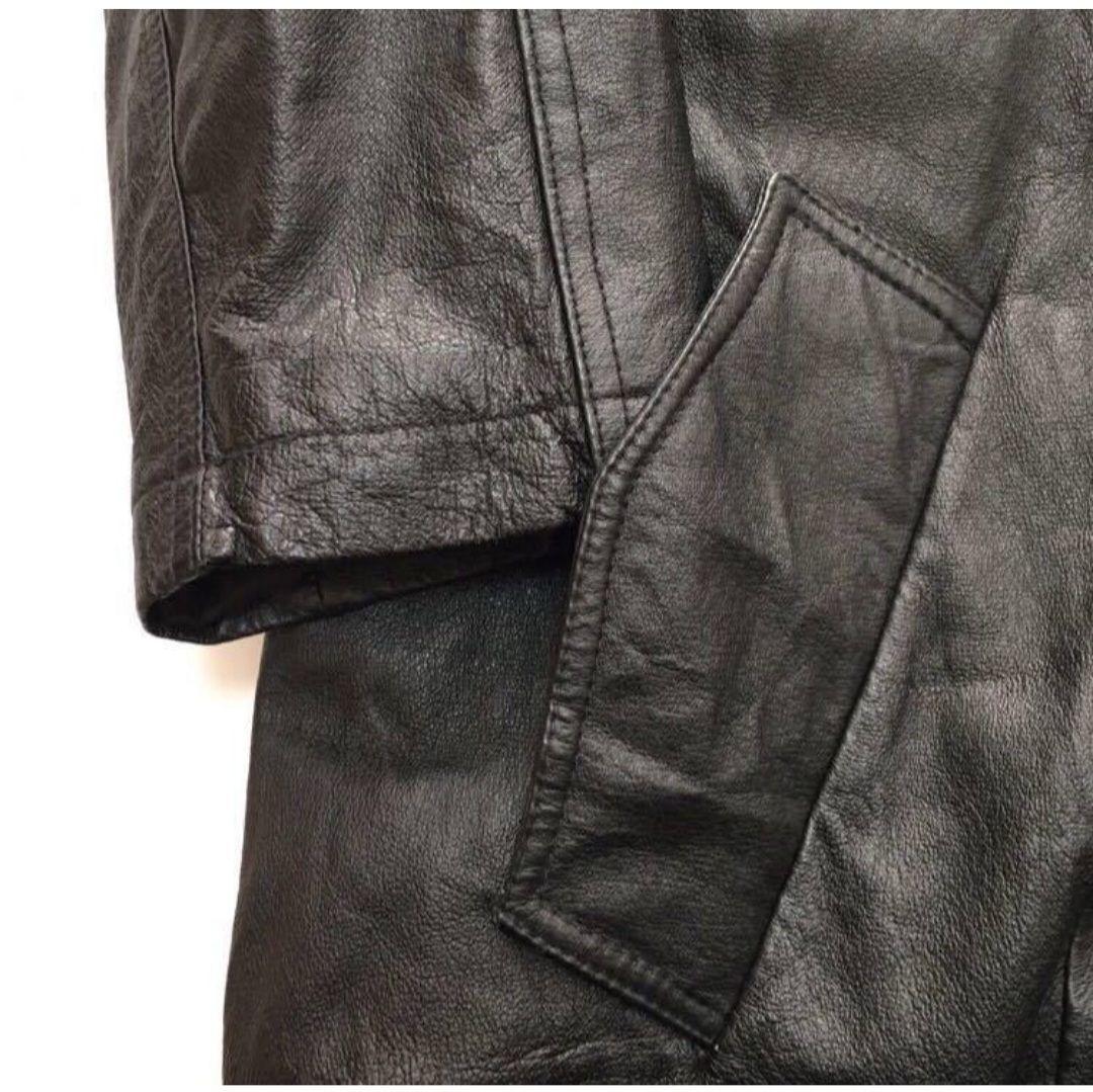 SHELTER BAY本革レザートレンチコートロングコートベルト付きヴィンテージ