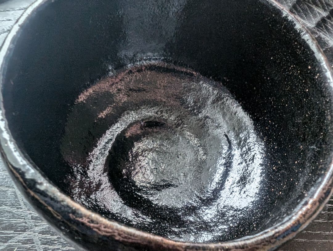 黒茶碗　九代大樋長左衛門作　共箱付き