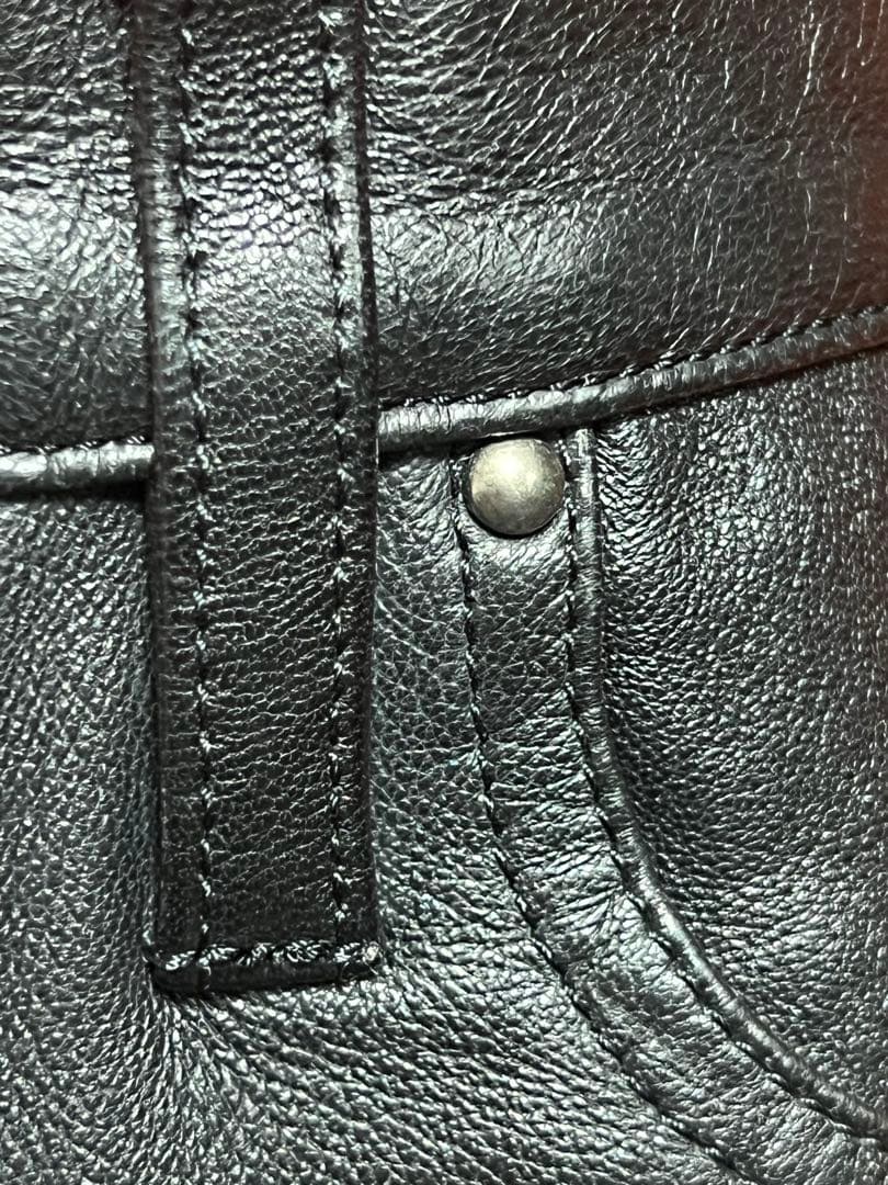 5351 POURLES HOMMES 5351プールオム レザーパンツ　黒　S