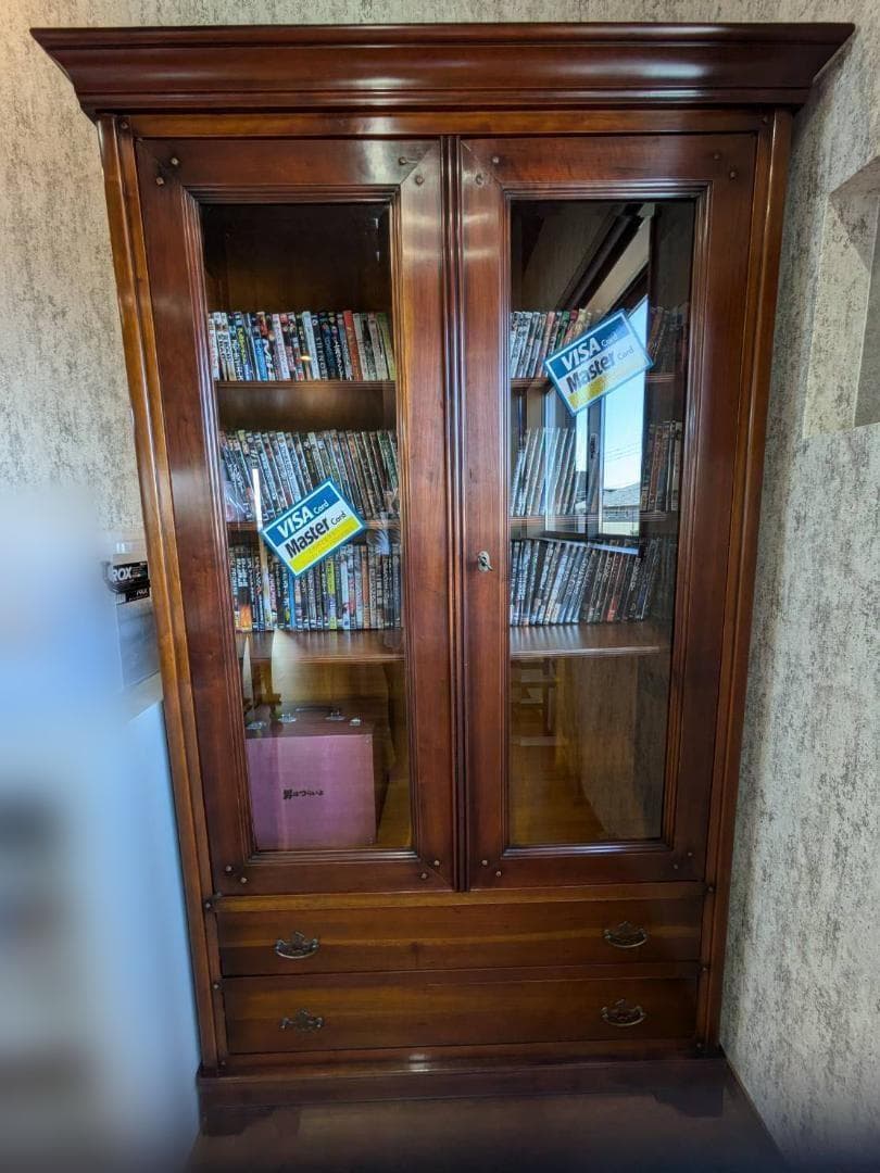 【高級】イギリス家具　アンティーク　食器棚　本棚　キャビネット