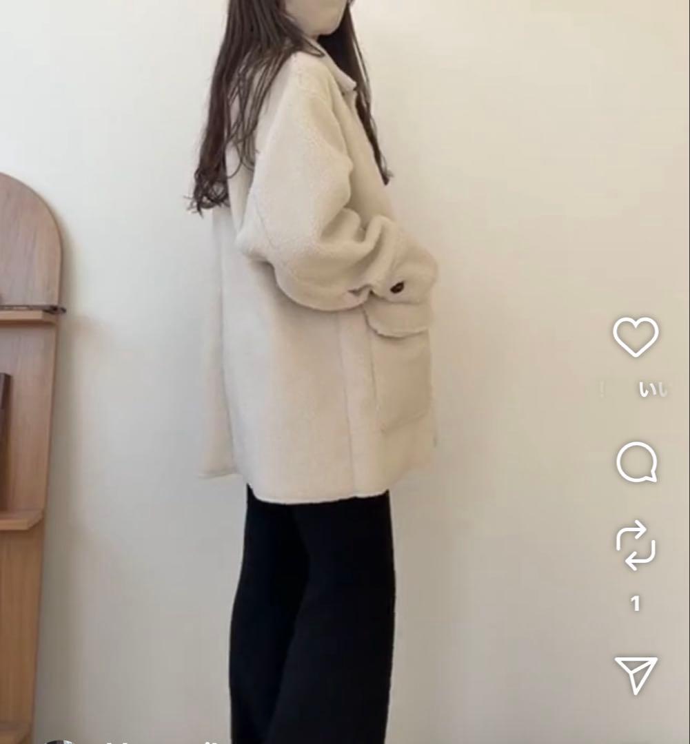 売りつくし大処分中❣️BLATE ボアニュアンスミドルコートアイボリー即購入⭕️