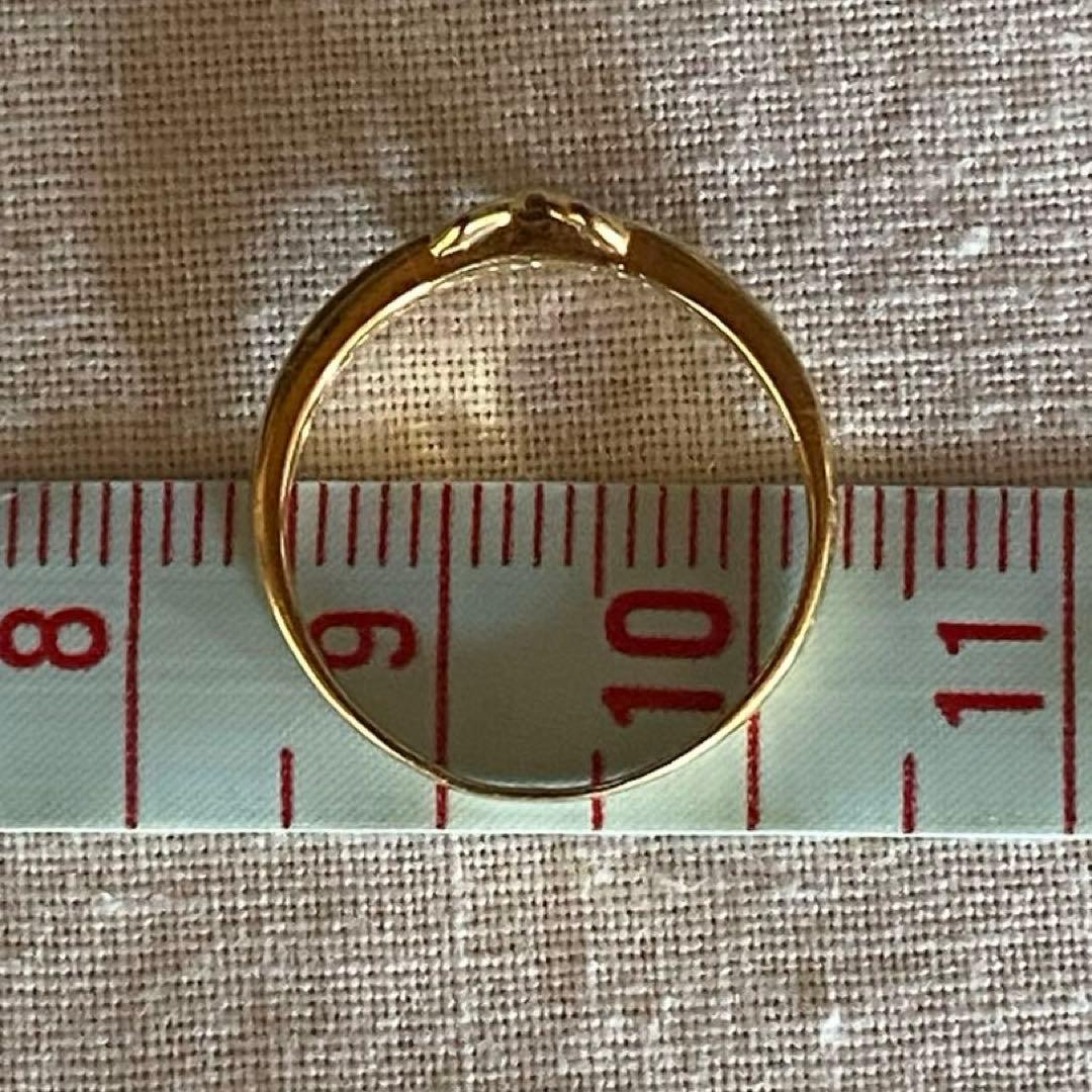 K18 ダブルハート ブルーストーン リング