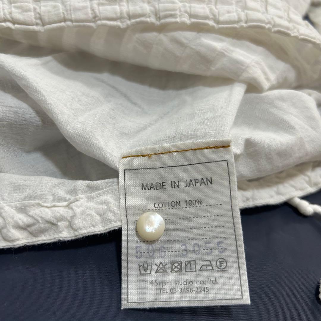 45R インドカディのタックdeTシャツ 綿100% 総ピンタック レース 刺繍