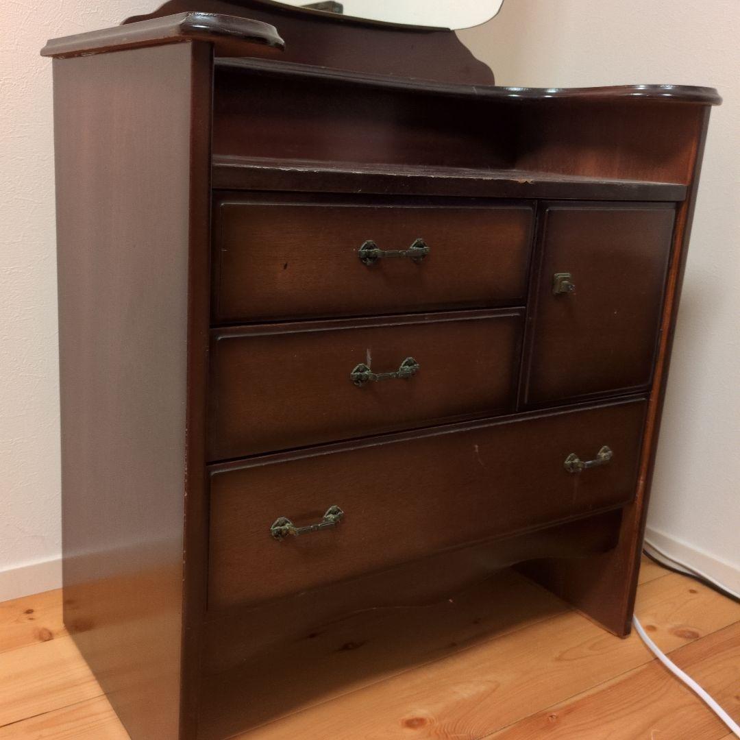 ★専用【昭和レトロ】 木製ドレッサー 楕円形鏡付き