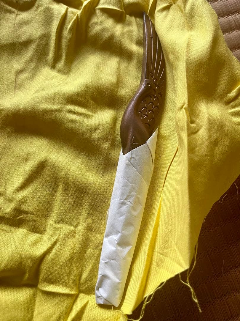 越後与板名工　石橋藤七 佩山作 鶴之図文鎮小刀