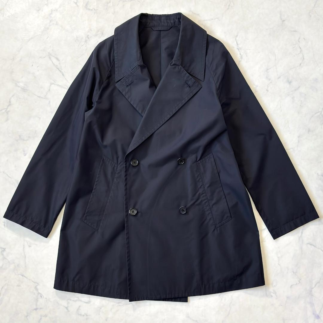 マーガレットハウエル ダブル スプリングコート 綿ナイロン 黒 0 tr7