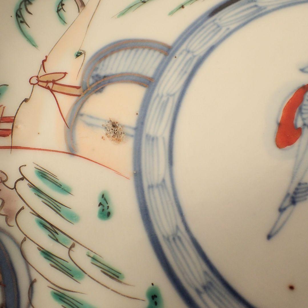 明治　骨董　輪花　リンカ　麒麟　キリン　絵 皿　2枚