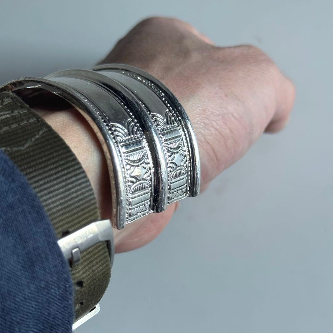 MB　ネイティブバングル　C字型　トゥアレグ族模様