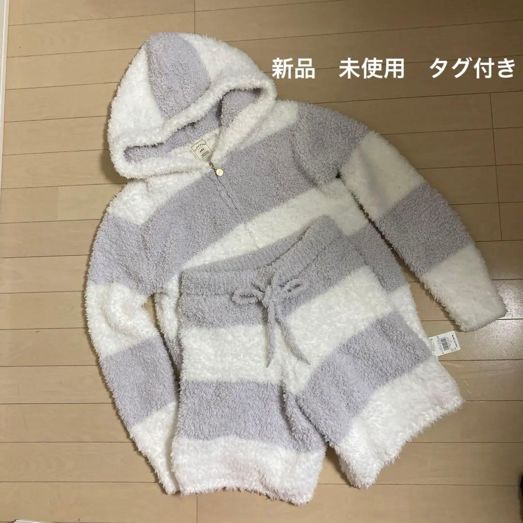 【新品タグ付】ジェラートピケ　もこもこ　ボーダー　パーカー＆ショートパンツSET