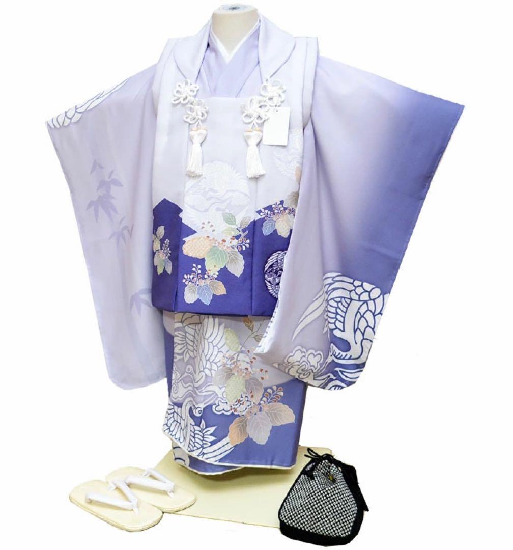 1点のみ　七五三 着物 3歳 男の子 被布セット 薄紫　日本製