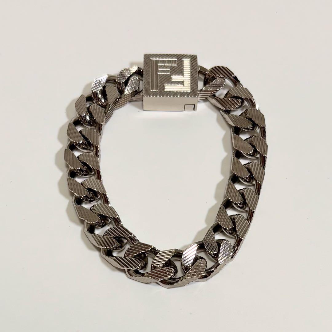 極美品✨フェンディ ブレスレット 喜平 シャドー バングル シルバー S.