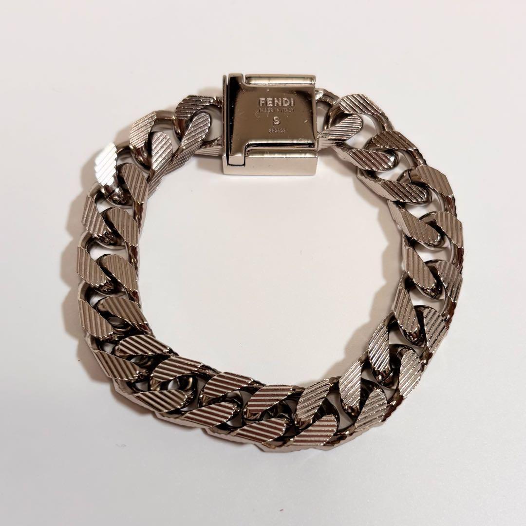 極美品✨フェンディ ブレスレット 喜平 シャドー バングル シルバー S.