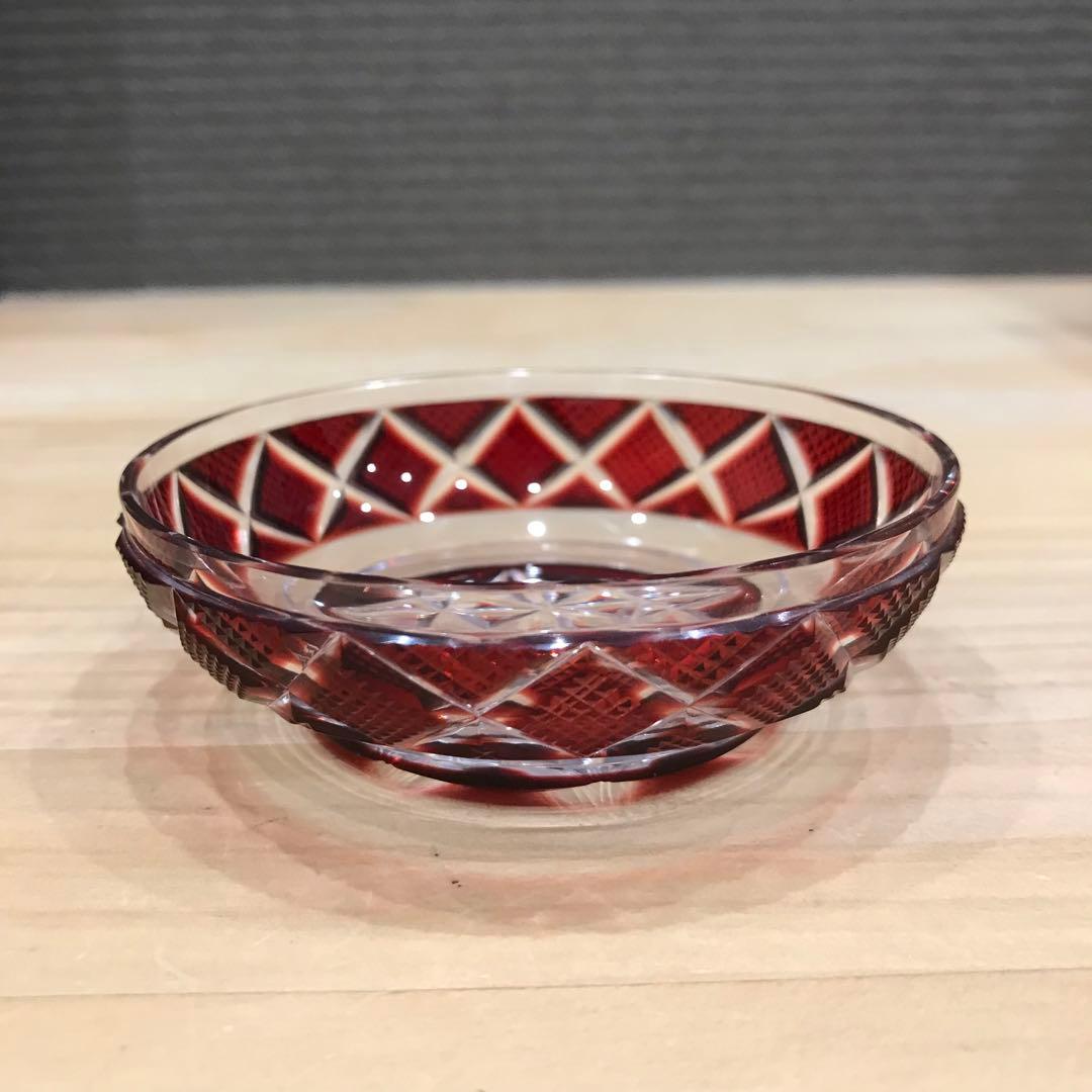 新品 未使用 復元 薩摩切子 小皿 被せガラス 薩摩ガラス工芸作