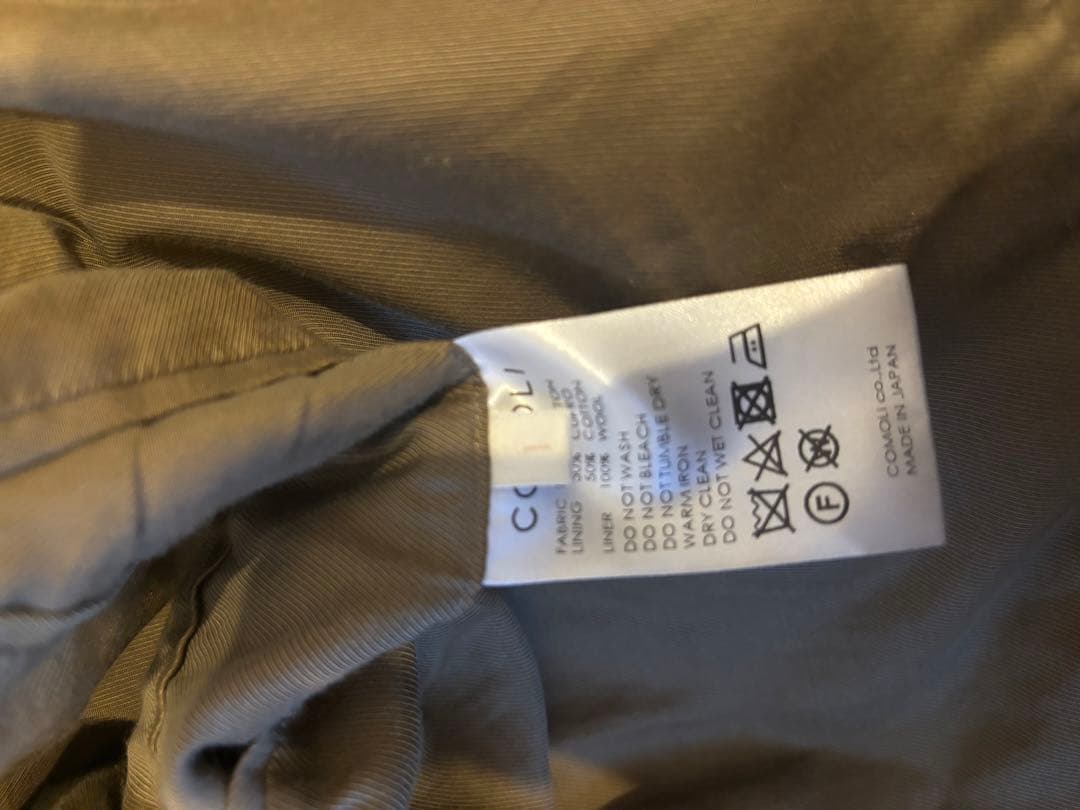 COMOLI コットンギャバタイロッケンコート　カーキ　ライナー付