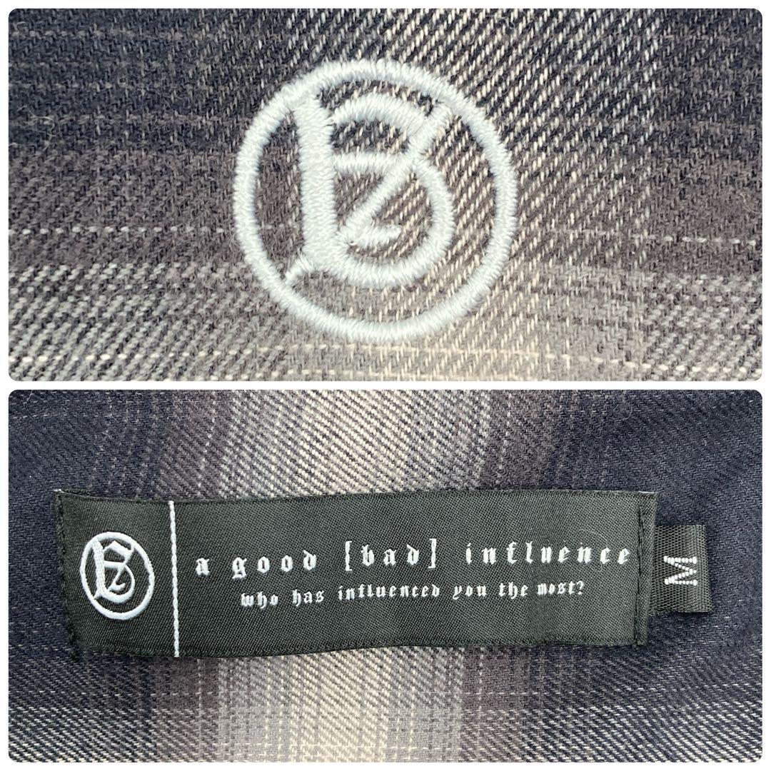 A GOOD BAD INFLUENCE ジップアップオンブレチェックシャツ M