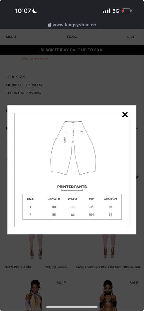 [即日発送]Feng System PRINTED KHAKI PANTS