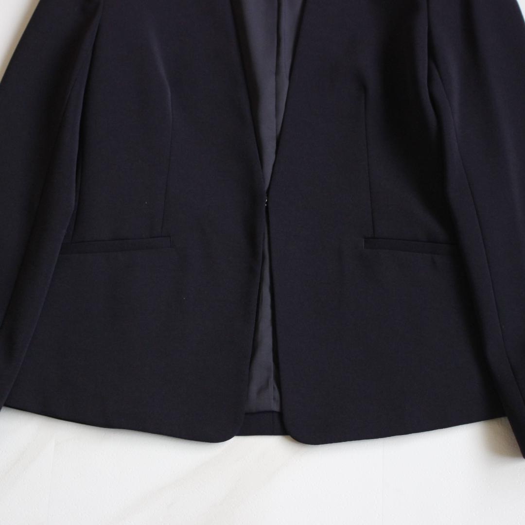 【極美品】PLST ノーカラーセットアップスーツ M ネイビー パンツ