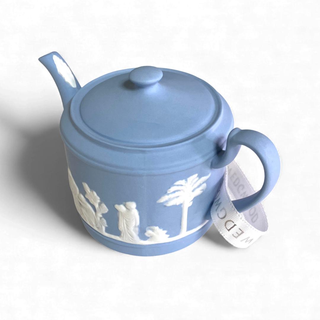 ウェッジウッド ティーポット オーナメント ペールブルー ホリデイ 陶器 箱付