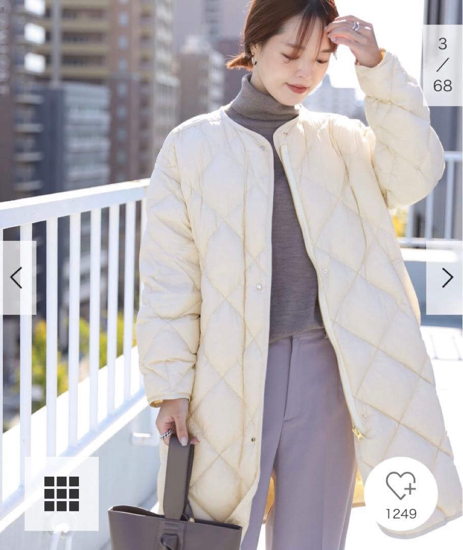 新品タグ付◉ DOORS ライトダウンキルトコート　ライトベージュ