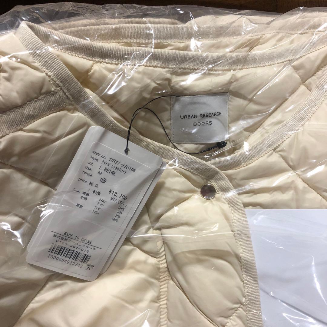 新品タグ付◉ DOORS ライトダウンキルトコート　ライトベージュ