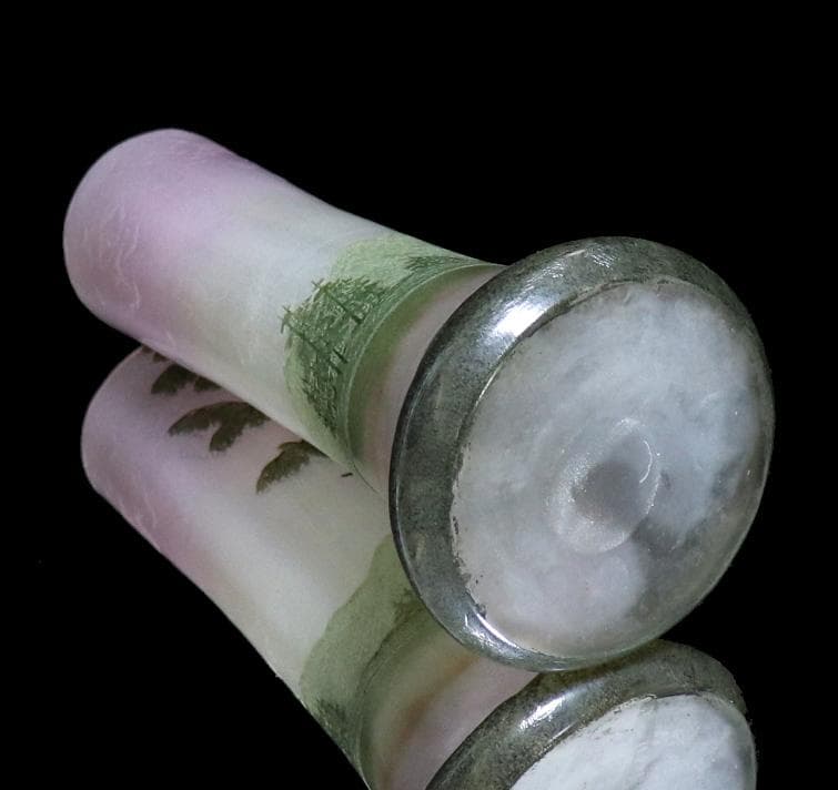 フランソワ・テオドール・ルグラ 26cm 丸型 湖水風景文 アンティーク大型花瓶