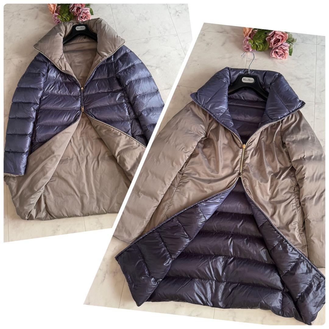 美品★ヘルノ 2way リバーシブル スタンドカラーダウンコート バイカラー42