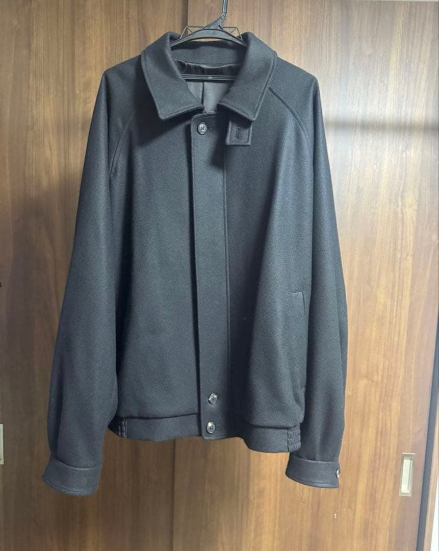ジャケット・アウター OVERSIZED MELTON HARRINGTON ZIP JACKET