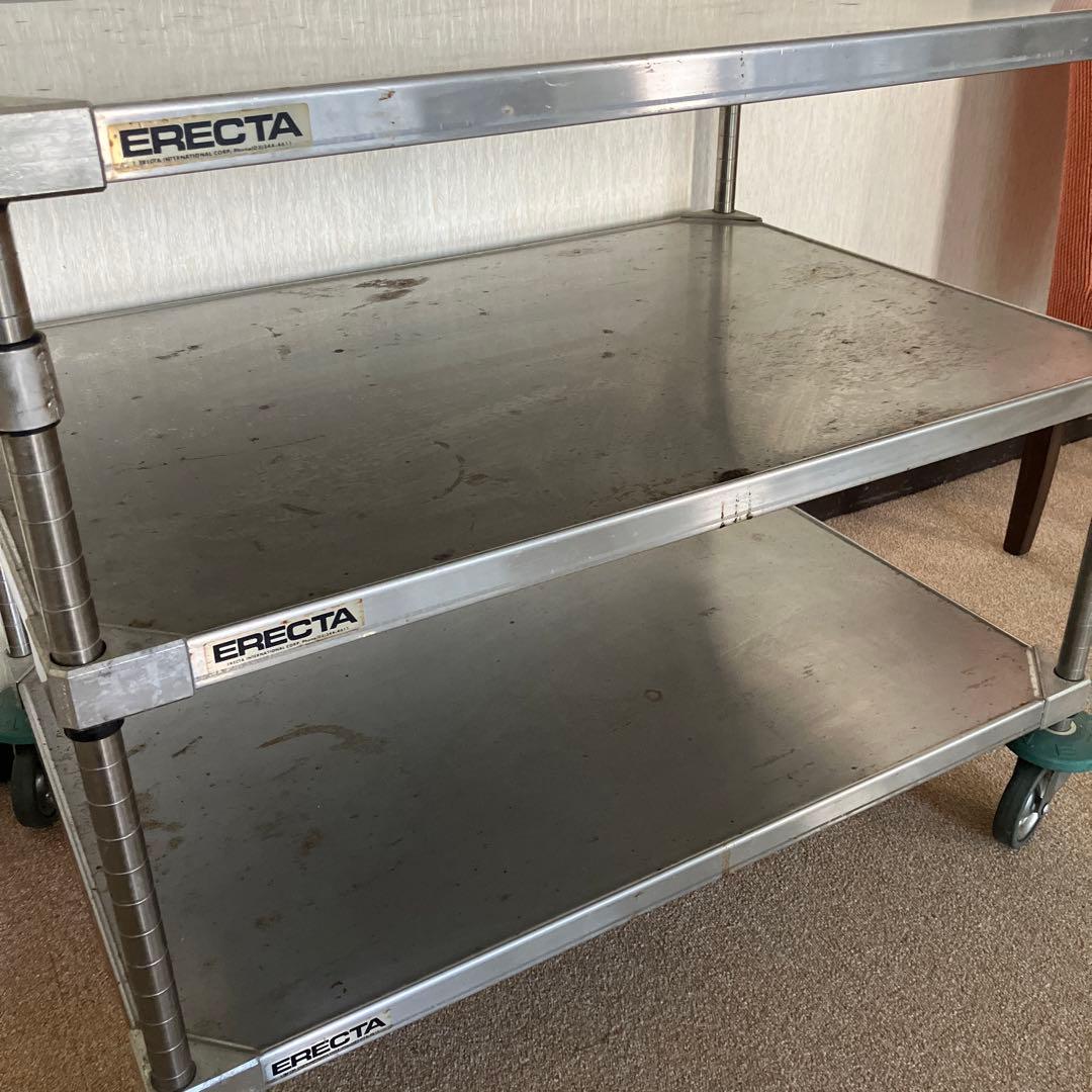 キャスター付　ERECTA エレクター ステンレススチールワゴン