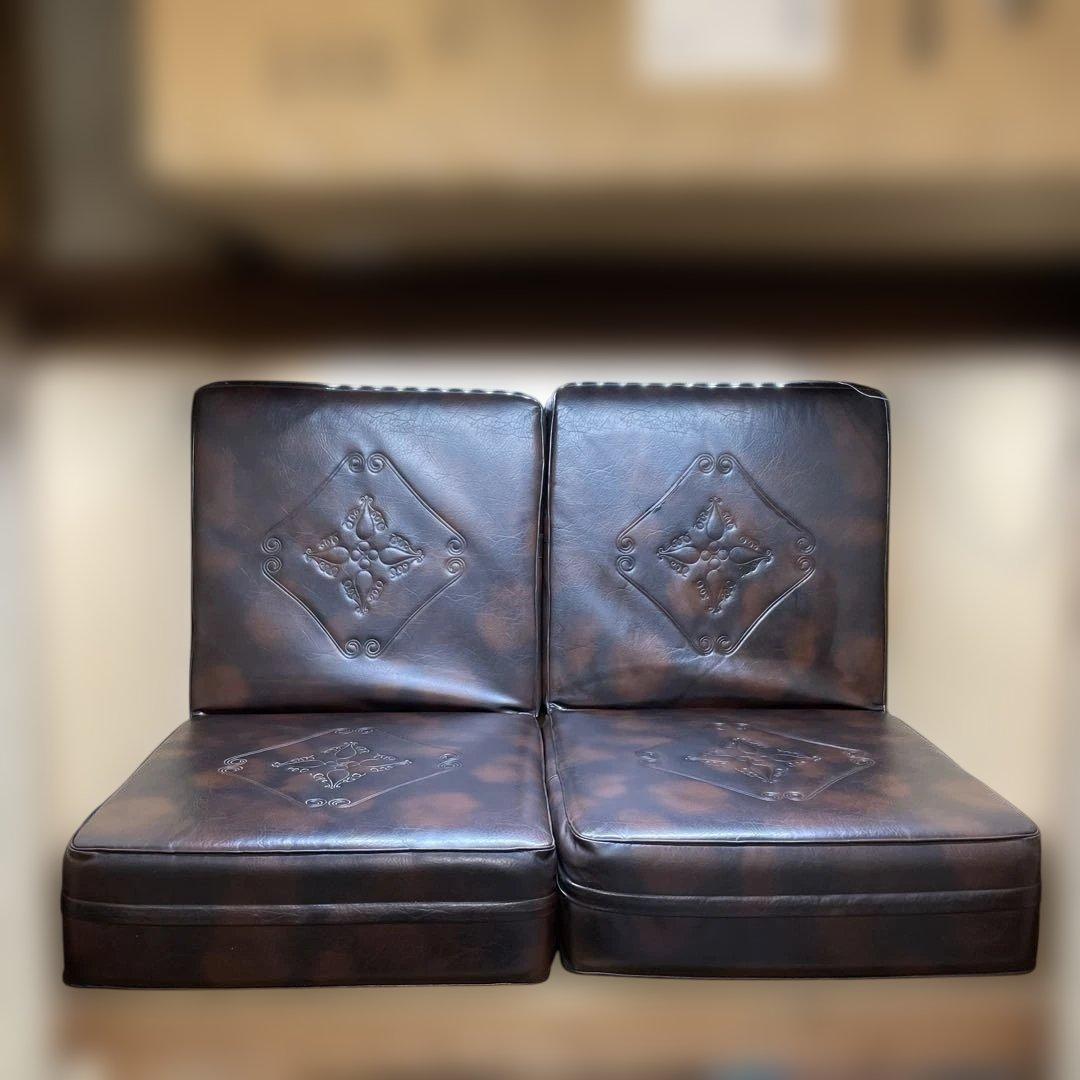 ２脚セット　1人掛けソファ　ヴィンテージ　FUJI FRIEND ダークブラウン