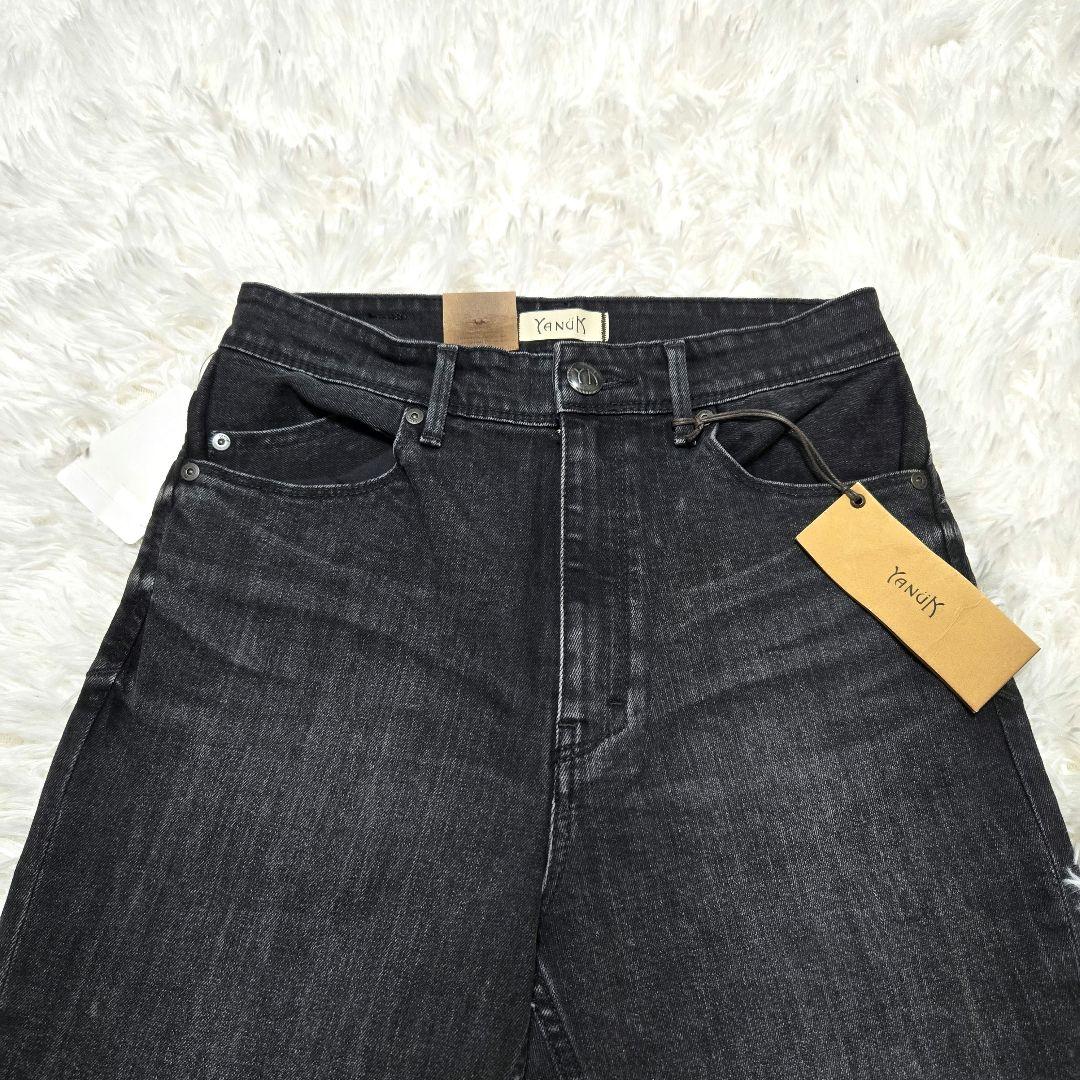【未使用タグ付】YANUK ★ ヤヌーク フレア デニムパンツ ストレッチ 黒